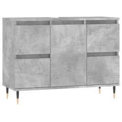 vidaXL Mueble de baño madera de ingeniería gris hormigón 80x33x60 cm