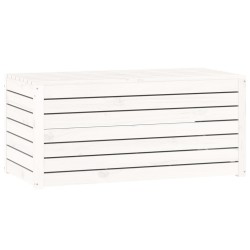 vidaXL Baúl de jardín madera maciza de pino blanco 101x50,5x46,5 cm
