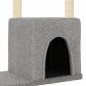 vidaXL Rascador para gatos con postes de sisal gris claro 97,5 cm vidaXL Rascador para gatos con postes de sisal gris claro 97,5 cm