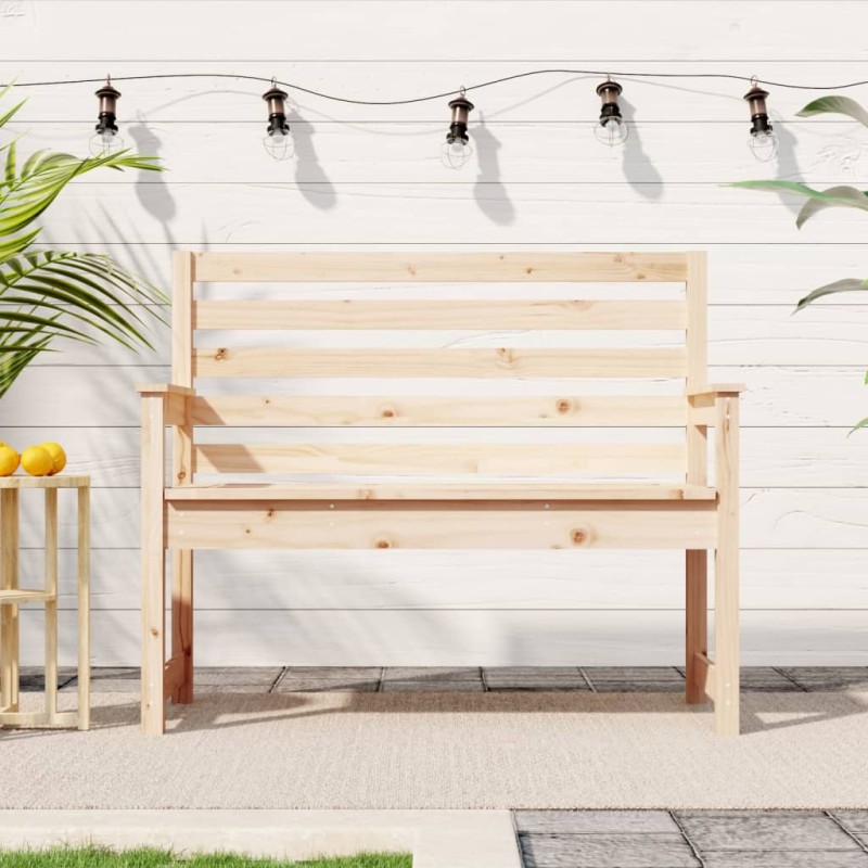 vidaXL Banco de jardín madera maciza de pino 109x48x91,5 cm vidaXL Banco de jardín madera maciza de pino 109x48x91,5 cm