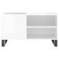 vidaXL Mueble de discos madera de ingeniería blanco brillo 85x38x48 cm vidaXL Mueble de discos madera de ingeniería blanco brillo 85x38x48 cm