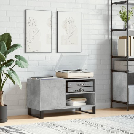 vidaXL Mueble de discos madera de ingeniería gris hormigón 85x38x48 cm