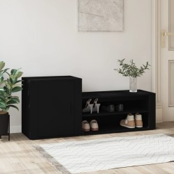 vidaXL Mueble zapatero madera contrachapada negro 130x35x54 cm