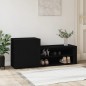 vidaXL Mueble zapatero madera contrachapada negro 130x35x54 cm