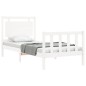 vidaXL Estructura de cama individual con cabecero madera maciza blanco vidaXL Estructura de cama individual con cabecero madera maciza blanco