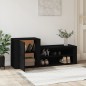 vidaXL Mueble zapatero madera contrachapada negro 130x35x54 cm