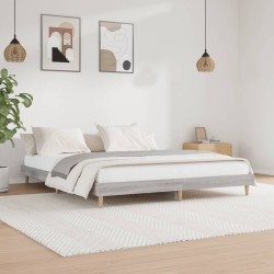 vidaXL Estructura de cama madera contrachapada gris Sonoma 140x200 cm