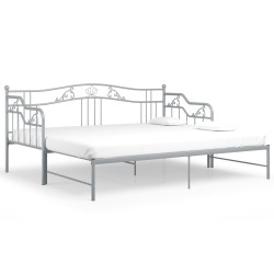 vidaXL Estructura de sofá cama extraíble de metal gris 90x200 cm