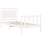 vidaXL Estructura de cama individual con cabecero madera maciza blanco vidaXL Estructura de cama individual con cabecero madera maciza blanco