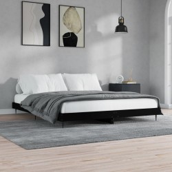 vidaXL Estructura de cama madera contrachapada negra 200x200 cm