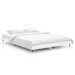 vidaXL Estructura de cama de madera contrachapada blanca 140x190 cm