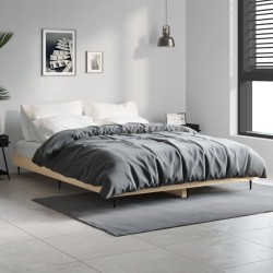 vidaXL Estructura de cama madera contrachapada roble Sonoma 140x190 cm