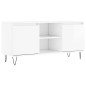 vidaXL Mueble de TV madera de ingeniería blanco brillo 104x35x50 cm