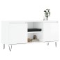 vidaXL Mueble de TV madera de ingeniería blanco brillo 104x35x50 cm