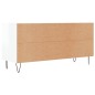 vidaXL Mueble de TV madera de ingeniería blanco brillo 104x35x50 cm
