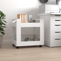 vidaXL Carrito de escritorio madera contrachapada blanco 60x45x60 cm