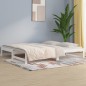 vidaXL Sofá cama extraíble madera maciza de pino blanco 2x(80x200) cm