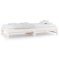 vidaXL Sofá cama extraíble madera maciza de pino blanco 2x(80x200) cm