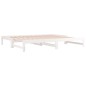 vidaXL Sofá cama extraíble madera maciza de pino blanco 2x(80x200) cm