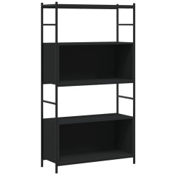 vidaXL Estantería hierro y madera de ingeniería negro 80x30x145,5 cm