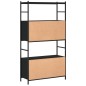 vidaXL Estantería hierro y madera de ingeniería negro 80x30x145,5 cm vidaXL Estantería hierro y madera de ingeniería negro 80x30x145,5 cm