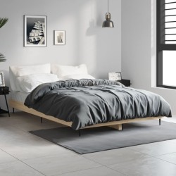 vidaXL Estructura de cama madera contrachapada roble Sonoma 120x190 cm