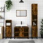 vidaXL Mueble de baño madera de ingeniería roble ahumado 80x33x60 cm vidaXL Mueble de baño madera de ingeniería roble ahumado 80x33x60 cm