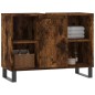 vidaXL Mueble de baño madera de ingeniería roble ahumado 80x33x60 cm vidaXL Mueble de baño madera de ingeniería roble ahumado 80x33x60 cm