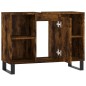 vidaXL Mueble de baño madera de ingeniería roble ahumado 80x33x60 cm vidaXL Mueble de baño madera de ingeniería roble ahumado 80x33x60 cm
