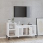 vidaXL Mueble para TV madera contrachapada blanco 100x35x55 cm vidaXL Mueble para TV madera contrachapada blanco 100x35x55 cm