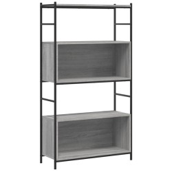 vidaXL Estantería hierro madera ingeniería gris Sonoma 80x30x145,5 cm