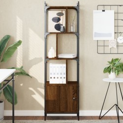 vidaXL Estantería con puerta madera marrón roble 44,5x30x154,5 cm