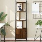 vidaXL Estantería con puerta madera marrón roble 44,5x30x154,5 cm