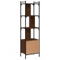 vidaXL Estantería con puerta madera marrón roble 44,5x30x154,5 cm