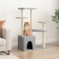 vidaXL Rascador para gatos con postes de sisal gris claro 107,5 cm