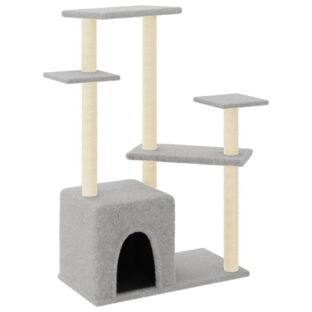vidaXL Rascador para gatos con postes de sisal gris claro 107,5 cm