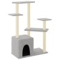 vidaXL Rascador para gatos con postes de sisal gris claro 107,5 cm