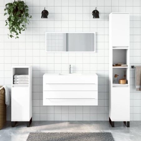 vidaXL Armario de baño con espejo madera de ingeniería blanco
