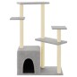 vidaXL Rascador para gatos con postes de sisal gris claro 107,5 cm