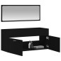 vidaXL Armario de baño con espejo madera de ingeniería negro vidaXL Armario de baño con espejo madera de ingeniería negro