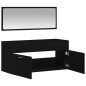 vidaXL Armario de baño con espejo madera de ingeniería negro vidaXL Armario de baño con espejo madera de ingeniería negro