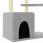 vidaXL Rascador para gatos con postes de sisal gris claro 107,5 cm