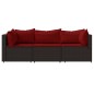 vidaXL Set muebles de jardín 3 piezas y cojines ratán sintético marrón vidaXL Set muebles de jardín 3 piezas y cojines ratán sintético marrón