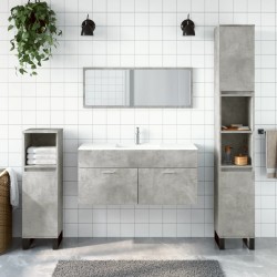 vidaXL Armario de baño con espejo madera de ingeniería gris hormigón
