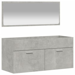 vidaXL Armario de baño con espejo madera de ingeniería gris hormigón