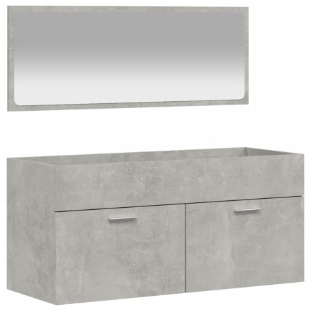 vidaXL Armario de baño con espejo madera de ingeniería gris hormigón