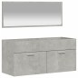 vidaXL Armario de baño con espejo madera de ingeniería gris hormigón vidaXL Armario de baño con espejo madera de ingeniería gris hormigón