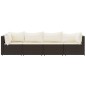vidaXL Set muebles de jardín 4 piezas y cojines ratán sintético marrón vidaXL Set muebles de jardín 4 piezas y cojines ratán sintético marrón