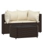 vidaXL Set muebles de jardín 3 piezas y cojines ratán sintético marrón vidaXL Set muebles de jardín 3 piezas y cojines ratán sintético marrón