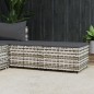 vidaXL Reposapiés de jardín con cojines 2 uds ratán sintético gris vidaXL Reposapiés de jardín con cojines 2 uds ratán sintético gris